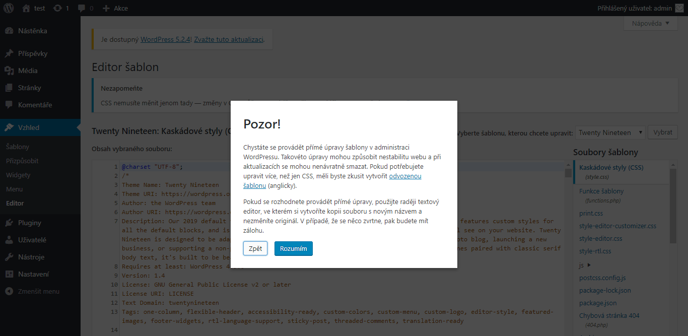 WP upravy kodu